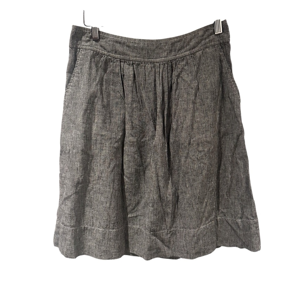 Eileen‎ Fisher Skirt Gray Stripe Hemp Cotton A-Line Size XS